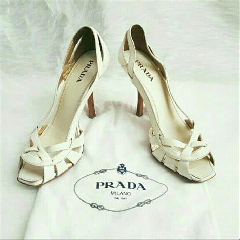 prada white shies|prada flat heel shoes.